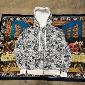 Element skateboard zip up hoodie size medium baggy fit skater y2k AOP punk